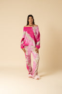 Tie Dye Gauze Slit Pants