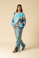 Tie Dye Gauze Slit Pants