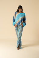 Tie Dye Gauze Slit Pants