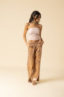Iridescent Denim Slit Pants