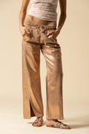 Iridescent Denim Slit Pants
