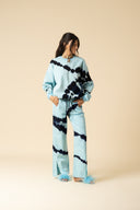 Tie Dye Denim Slit Pants