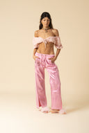 Iridescent Denim Slit Pants