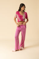 Tie Dye Linen V Neck Tee
