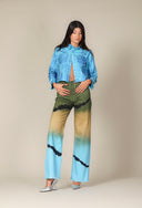 Iridescent Denim Cropped Jacket