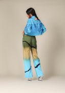 Iridescent Denim Cropped Jacket