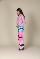 Iridescent Denim Cropped Jacket