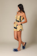 Tie Dye Denim Bustier