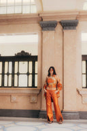 Iridescent Denim Wide Leg - ORANGE