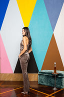 Sequin Velvet Elegant Trousers