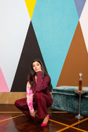 Iridescent Denim Straight Leg