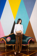 Flocked Denim Wide Leg