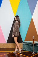 Sequin Velvet Mini Skirt