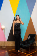 Sequin Velvet Maxi Dress