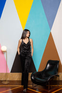 Sequin Velvet Elegant Trousers