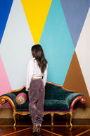 Flocked Denim Low Waisted Cargos