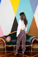 Flocked Denim Low Waisted Cargos