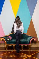 Flocked Denim Wide Leg