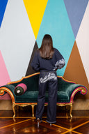 Graffiti Denim Straight Leg