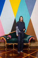 Graffiti Denim Straight Leg