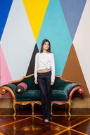 Flocked Denim Low Waisted Cargos