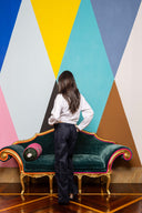 Flocked Denim Low Waisted Cargos