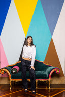 Flocked Denim Low Waisted Cargos