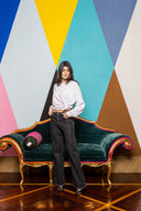 Graffiti Denim Straight Leg