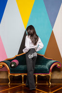 Graffiti Denim Straight Leg