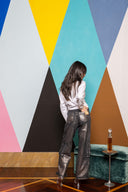 Iridescent Denim Low Waisted Cargos