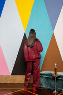 Iridescent Denim Bomber Jacket