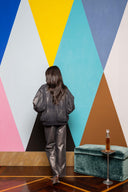 Iridescent Denim Straight Leg