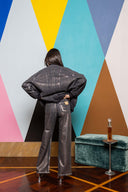 Iridescent Denim Straight Leg