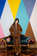 Flocked Denim Bomber