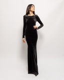 Velvet Backless Maxi Dress