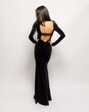 Velvet Backless Maxi Dress