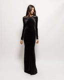 Velvet Backless Maxi Dress