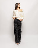 Bandana Flocked Denim Straight Leg