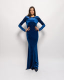 Velvet Backless Maxi Dress