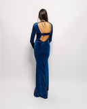 Velvet Backless Maxi Dress