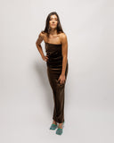 Velvet Strapless Maxi Dress