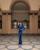 Velvet Backless Maxi Dress