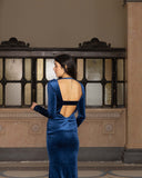 Velvet Backless Maxi Dress