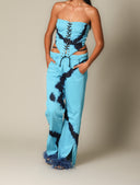 Tie Dye Denim Wide Leg