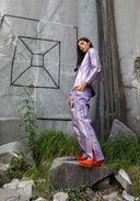 Pierna ancha de mezclilla iridiscente