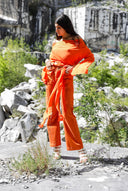 Cargos delgados de mezclilla iridiscente