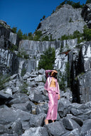 Iridescent Denim Wide Leg - PINK