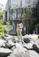 Iridescent Denim Wide Leg - CREAM