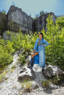 Iridescent Denim Western Shirt - BLUE