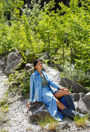 Iridescent Denim Western Shirt - BLUE